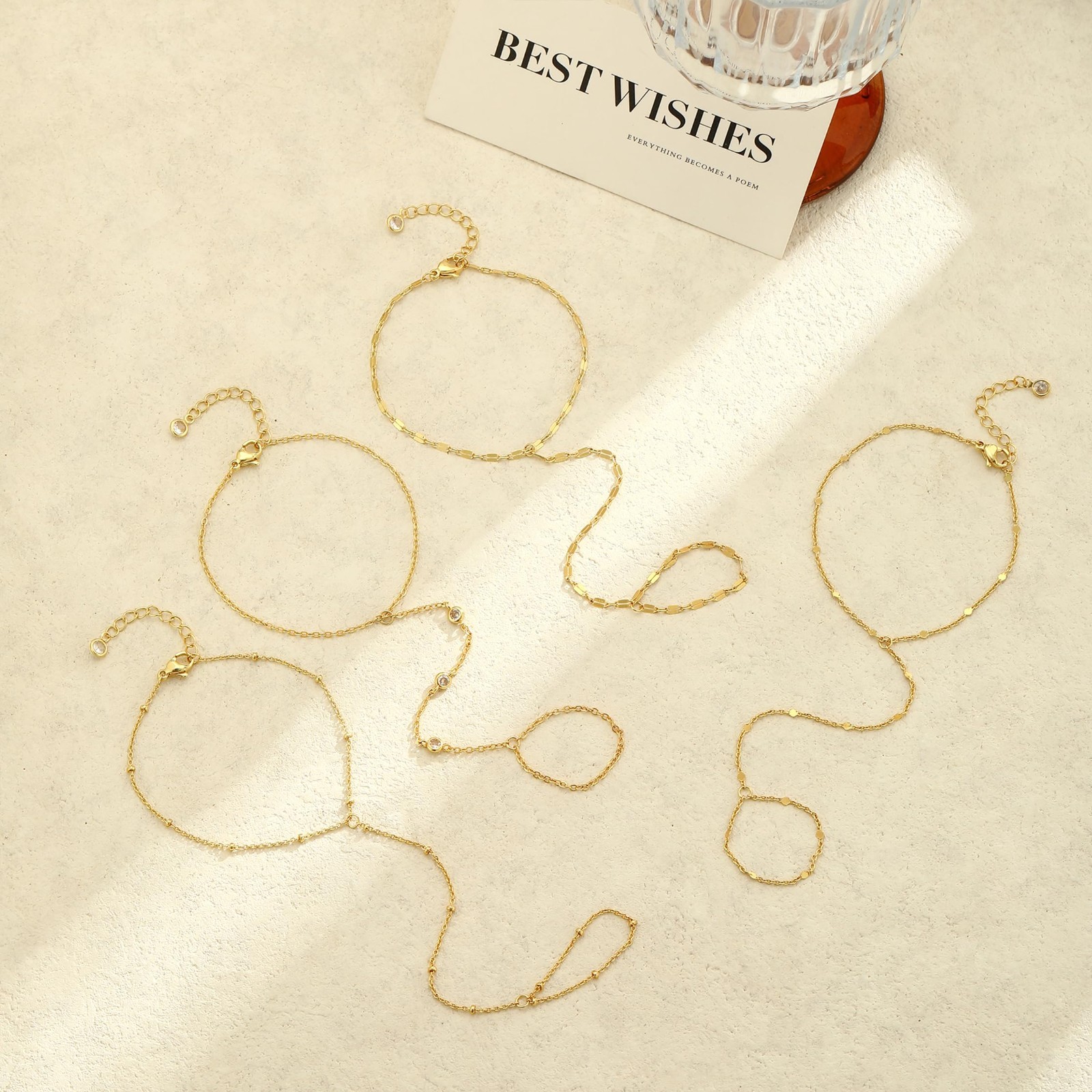 Gold Hand Chain Bracelets for Women – Stackable Ring & Finger Body Jewelry Gifts