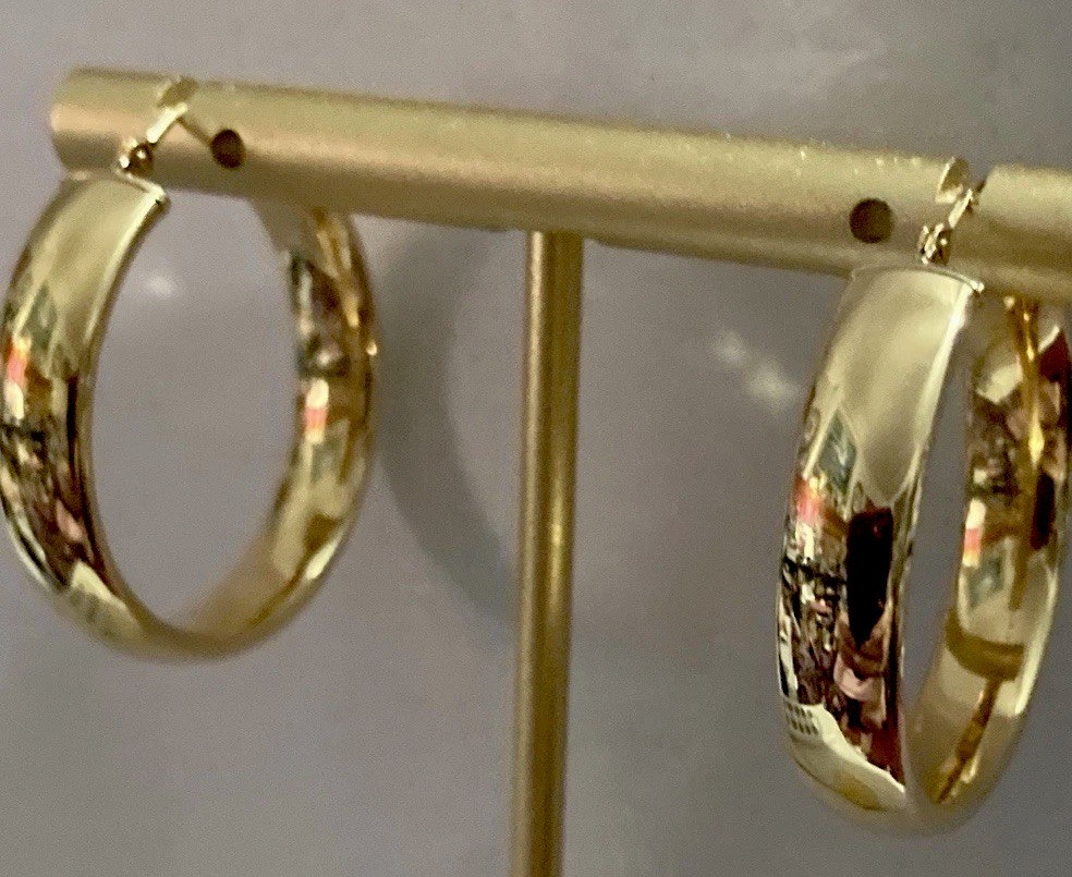 Eterna gold Polished Hoop 14 Kt Yellow gold Earrings 3.4 Grams