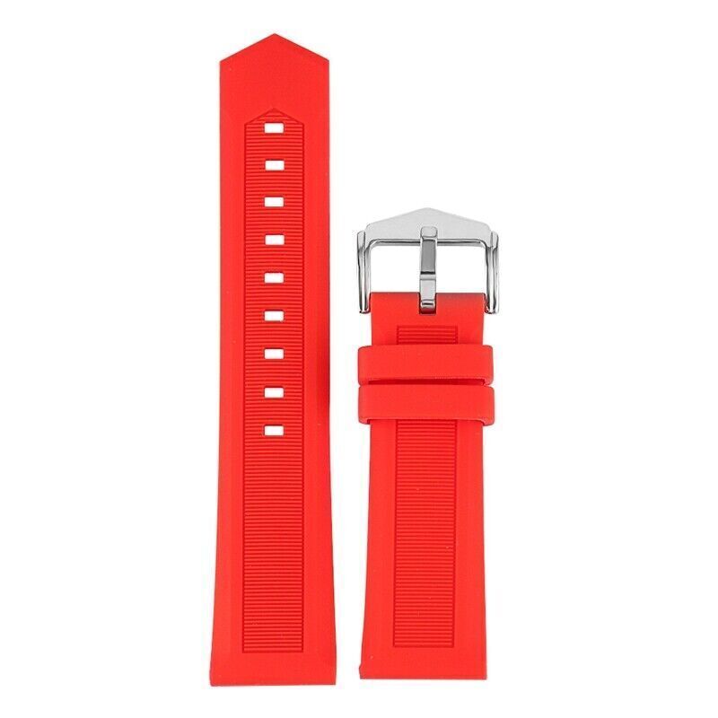 16/18/20/22/24/26/28mm Rubber Band Silicone Waterproof Watch Strap Replacement