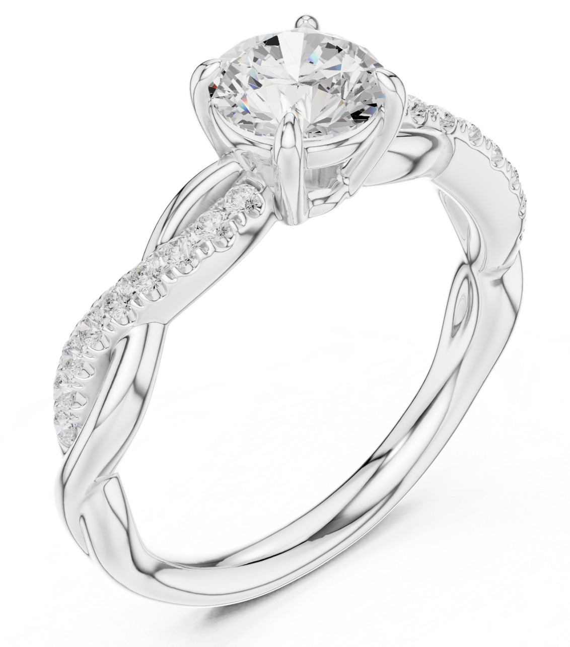 Certified Round Natural Diamond Ring Stunning Gift for Wedding 14K Gold Over