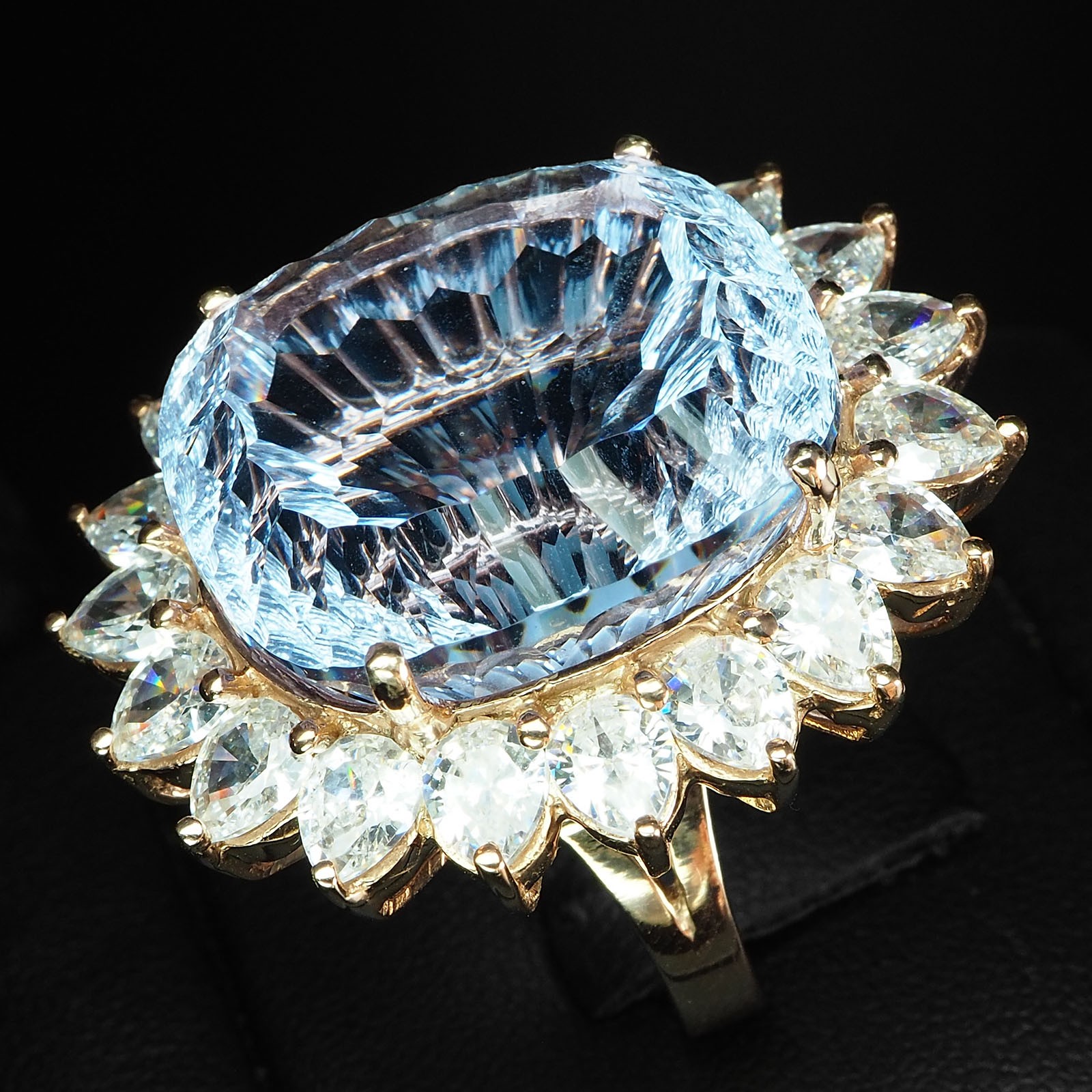 Color Changing Alexandrite Concave 37.15Ct 925 Sterling Silver Rose Gold Rings