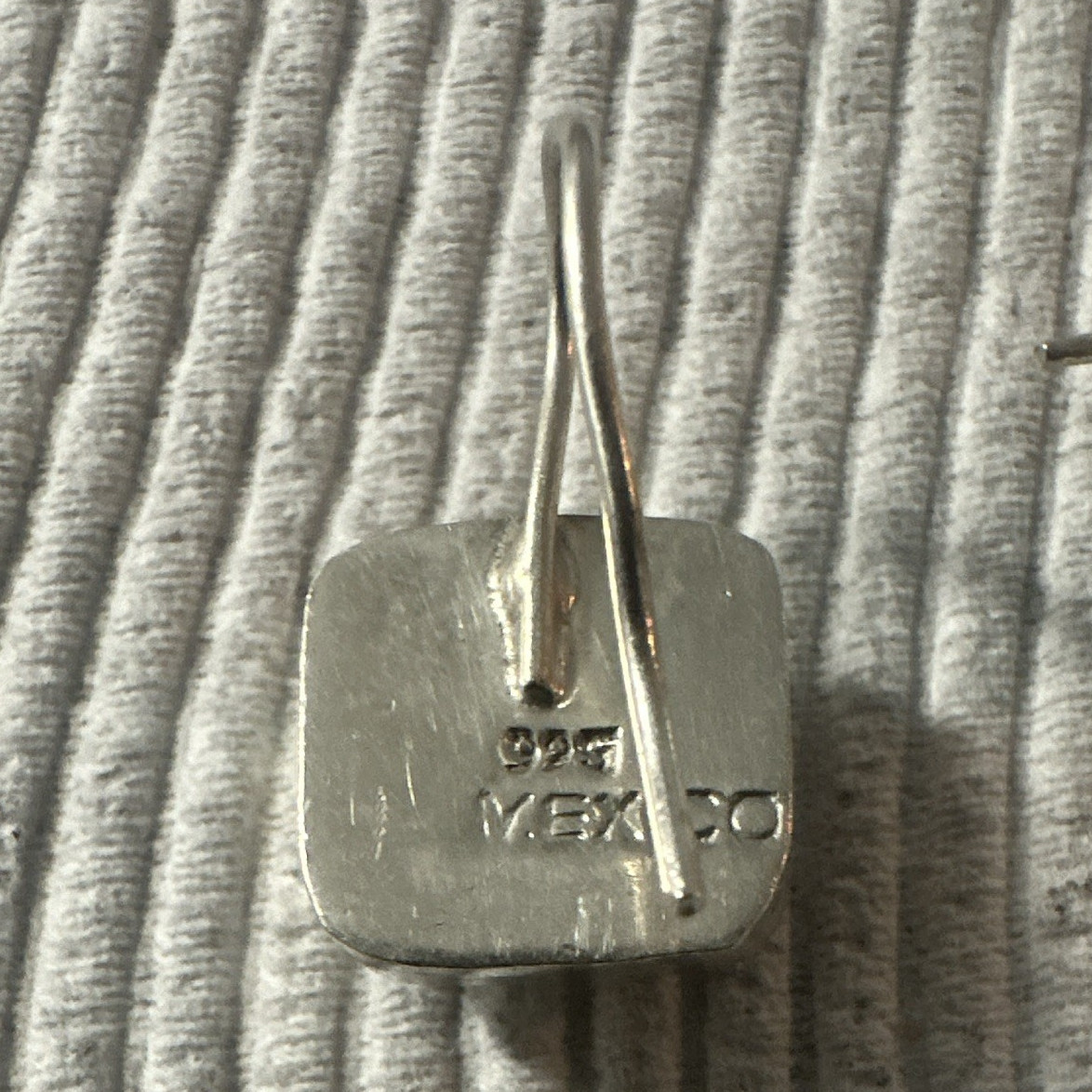 old 925 Sterling Silver Square Dangle/Drop Hook Earrings, Mexico