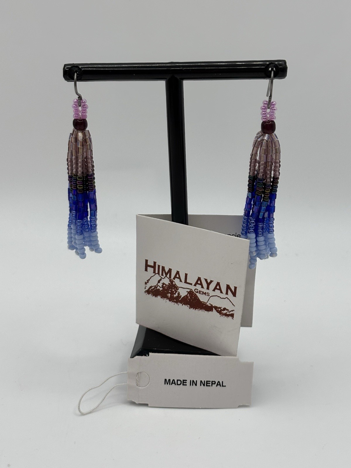 Andrew Stone HIMALAYAN GEMS Sead Bead 40” Necklace & Earring Set Nepal