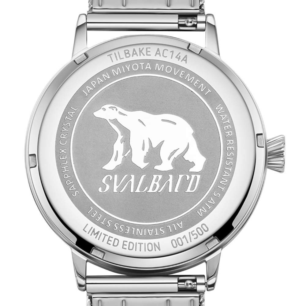 Svalbard Tilbake AC11A Quartz Steel White Black Leather Men’s Watch