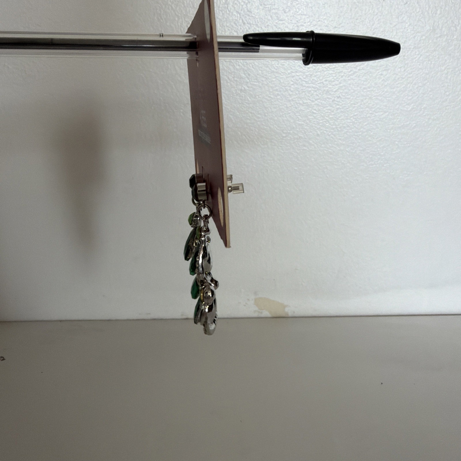 ACCESSORIZE GEM DROP EARRINGS GOLD GREEN
