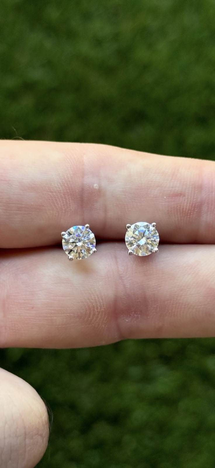 1 Ct Round VVS1 Certified Moissanite Solitaire Stud Earrings 925 Silver D Grade
