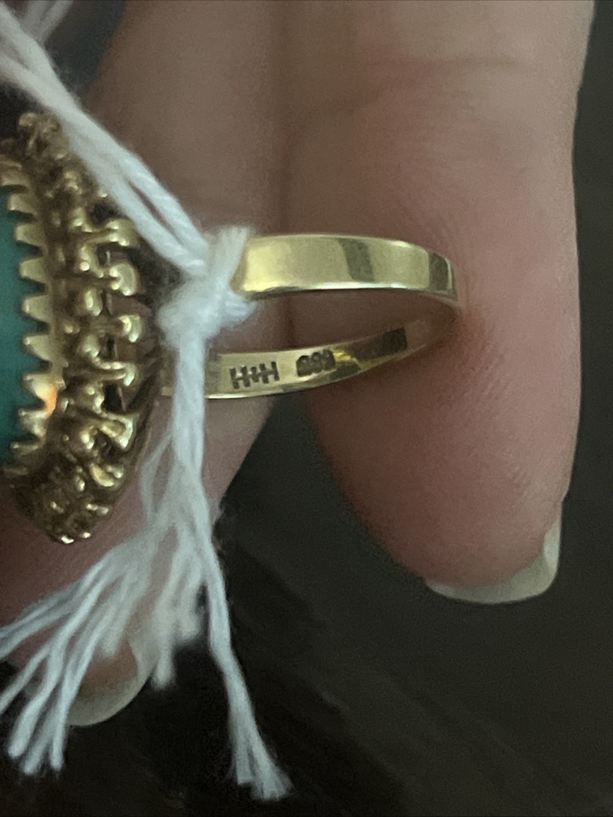 14K Cabochon Ring Yellow Gold Stamped 585 HH