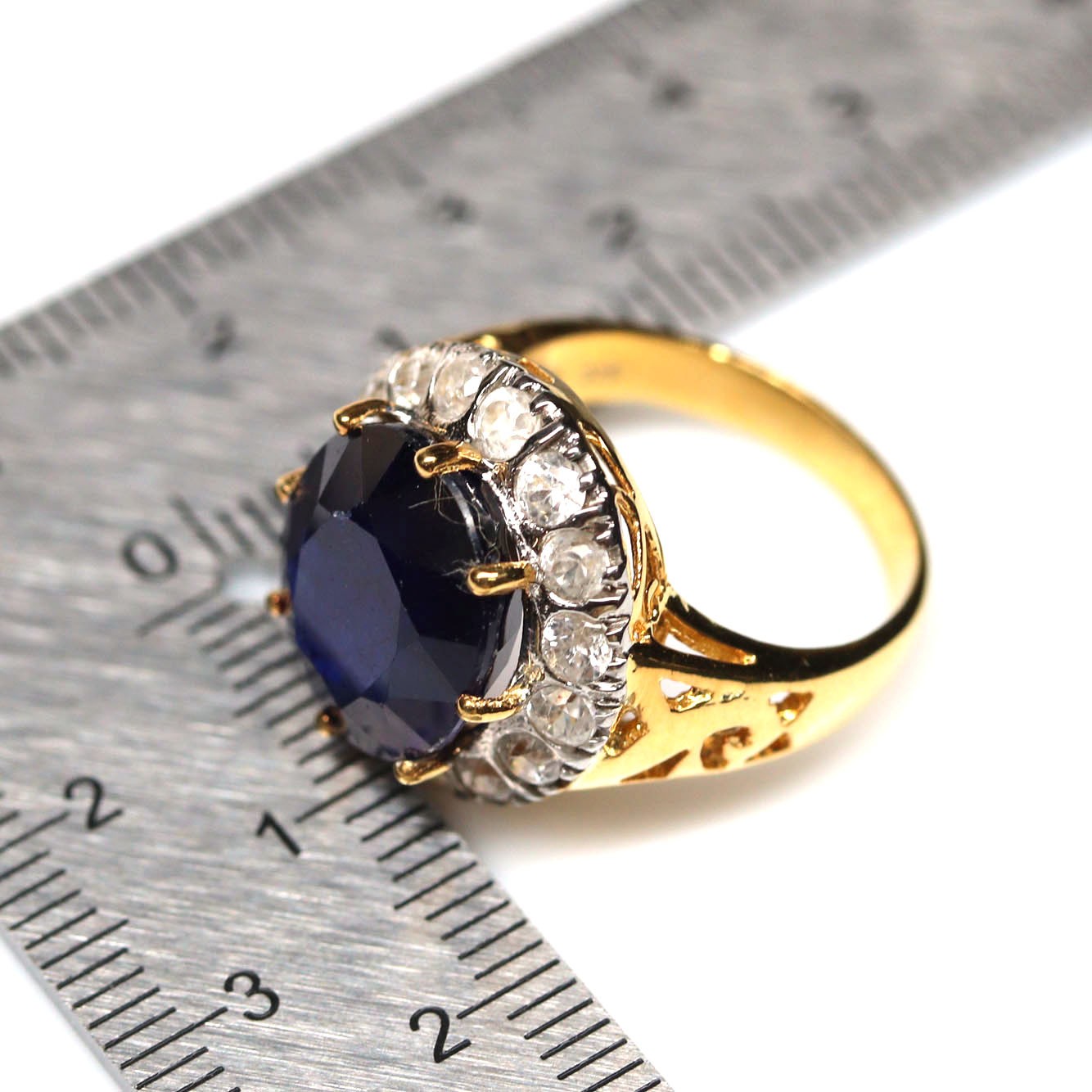 Ready to Ship 925 Silver 10 x 12mm. Blue Sapphire(10.05ct) Zircon Ring Size 4.75