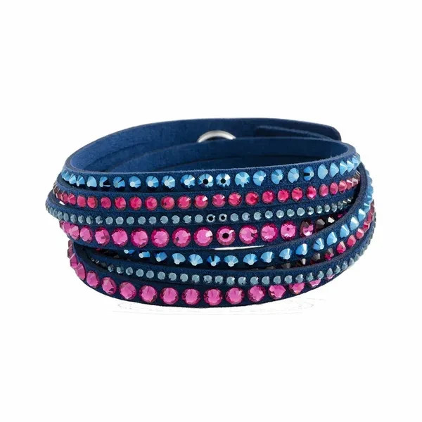 Swarovski Slake Dark Blue Alcantara Mixed Colored Crystals Women’s Deluxe