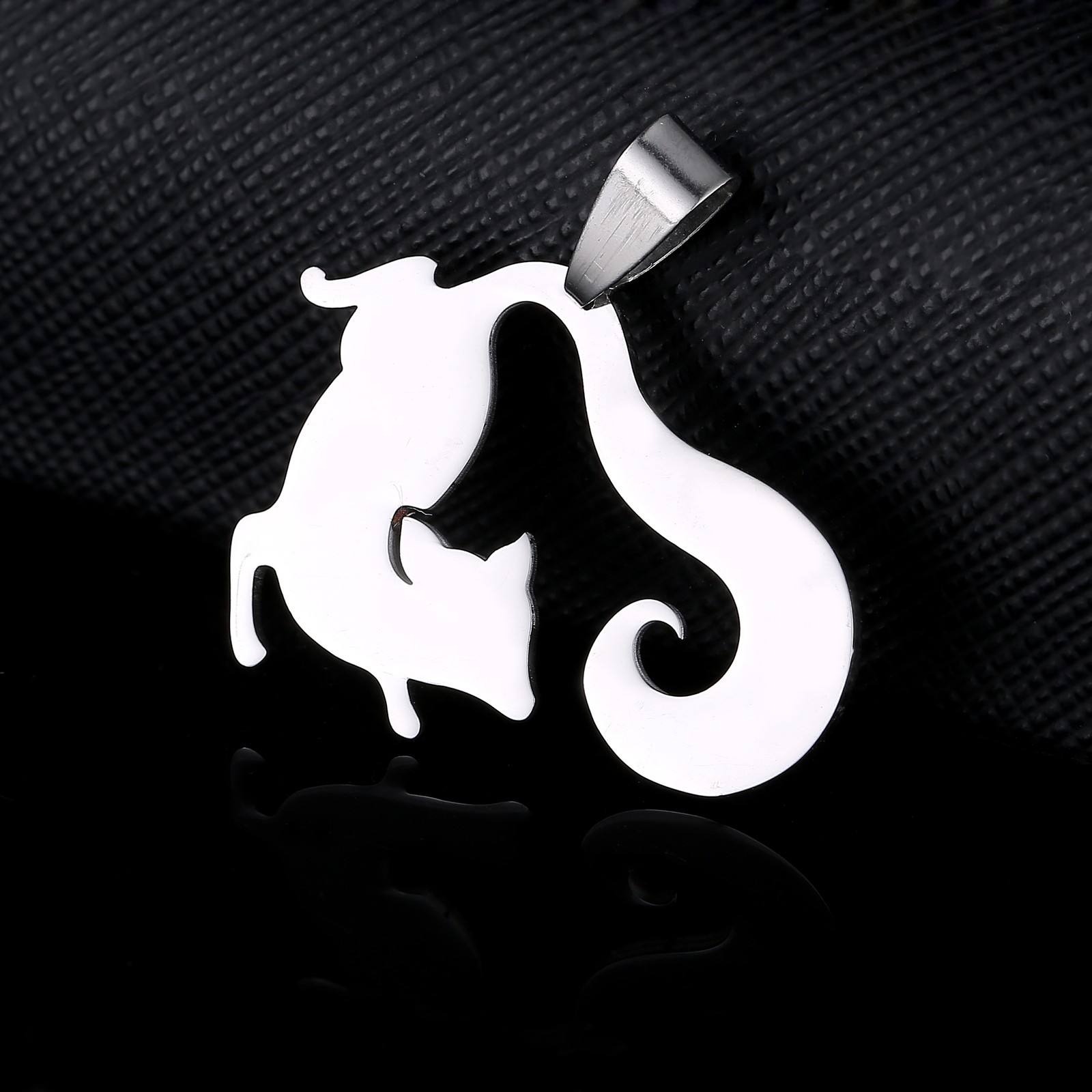 Stainless Steel Fox Necklace Animal Theme Pendant Gift for Her or Him