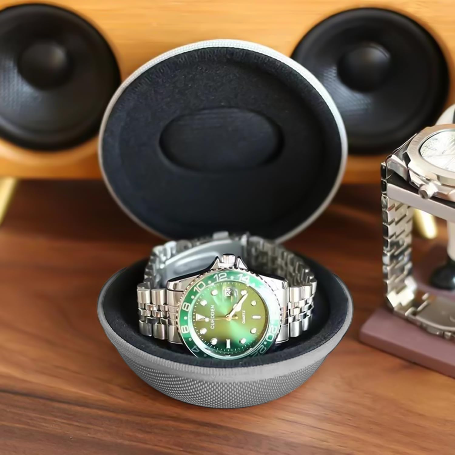Pack of 2 Zipper Travel Watch Cases Single Watch Storage Boxes for Wristwatches