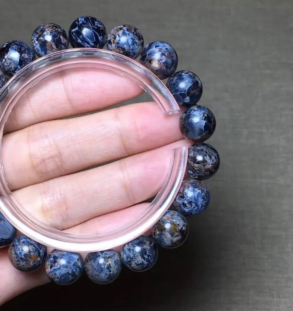 Natural Blue Pietersite Bracelet Jewelry 10.5mm Namibia Rare Stone Beads AAAAA