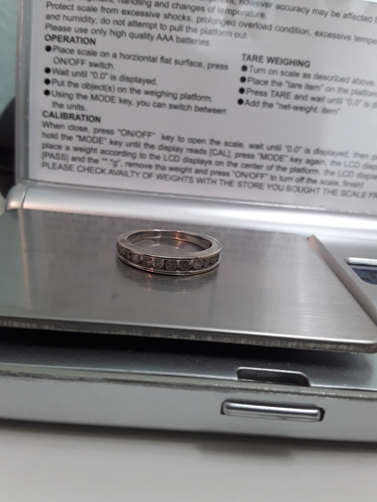 10KT White Gold Diamond Ring Size 4.75 Natural diamonds 1/2 CTW Stamped+Tested.