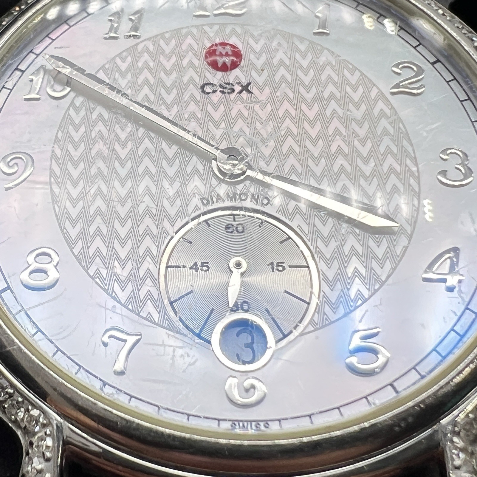 MICHELE CSX MW03K01A2025 DIAMOND BEZEL 38mm QUARTZ WATCH,0 55CT 94 Diamonds