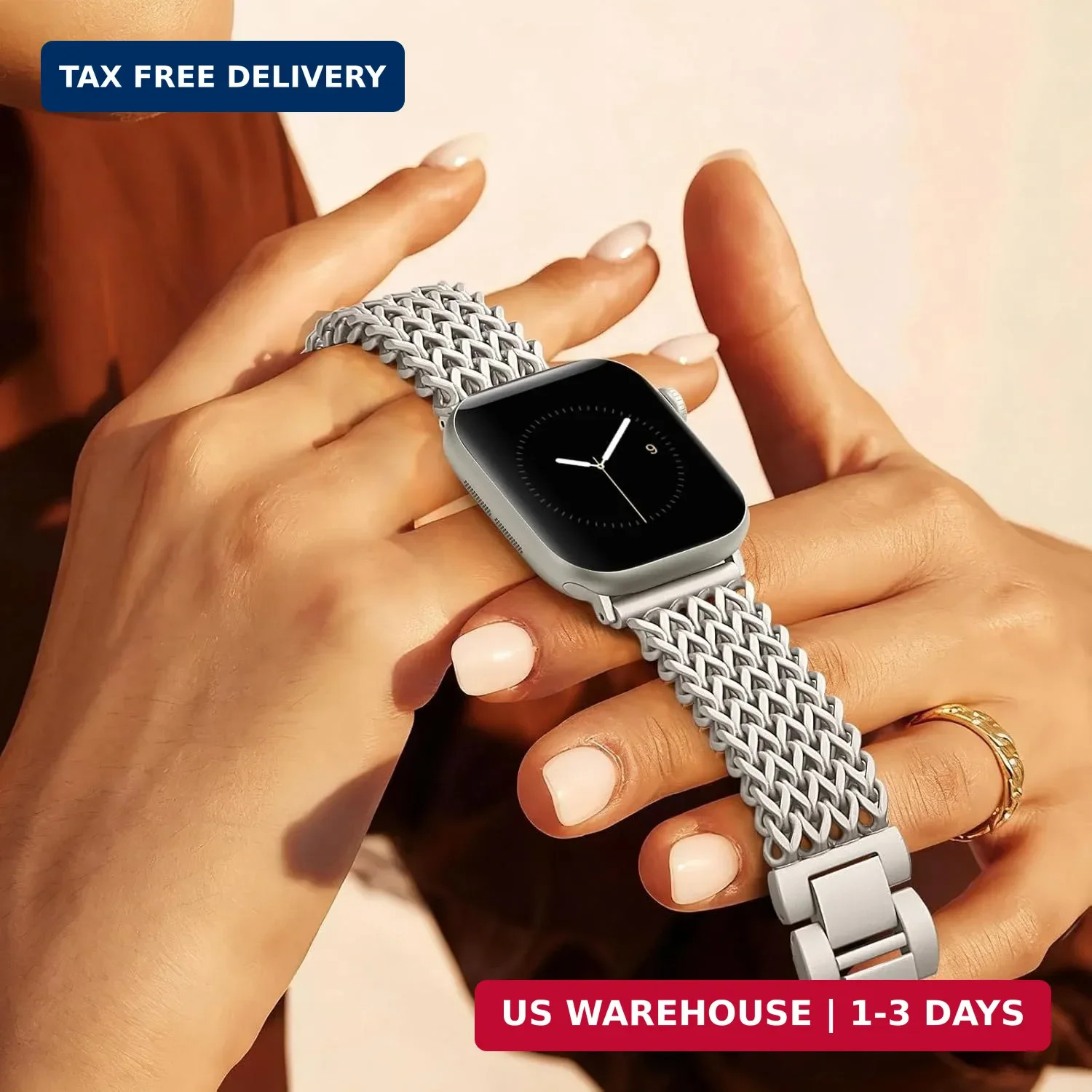 Metal Band Compatible with Apple Watch Bands for Women 40mm 41mm 42mm 38mm 44mm