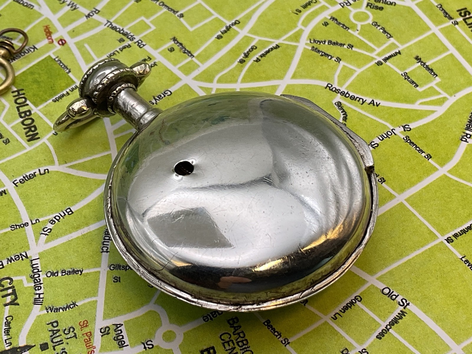Austrian Silver Pair case Laquered Verge 1820 . Pocket Watch