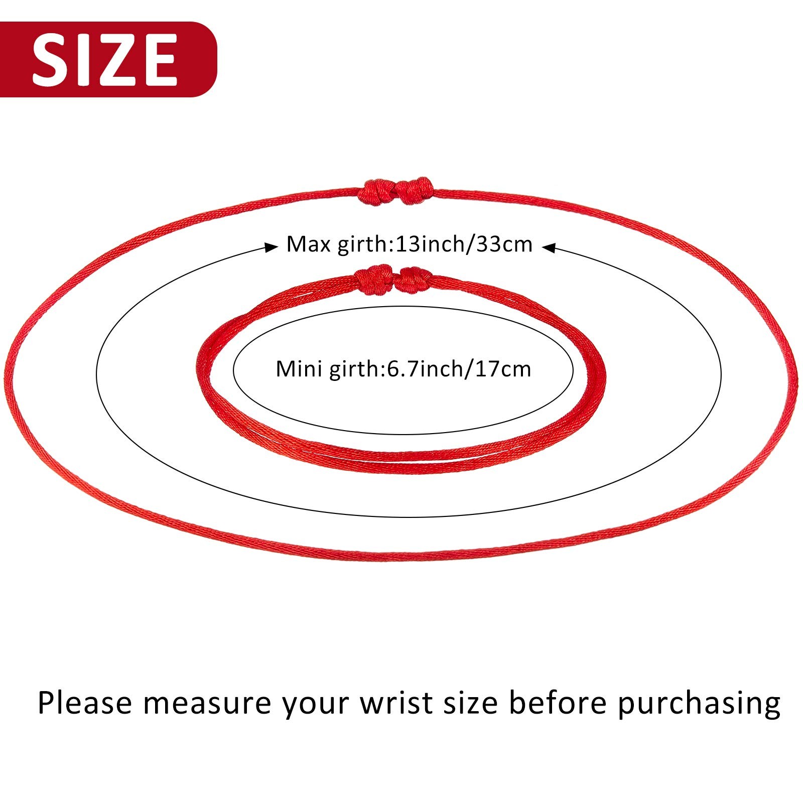 6 Pieces Red String Bracelets Kabbalah Red Cord Bracelet for Protection