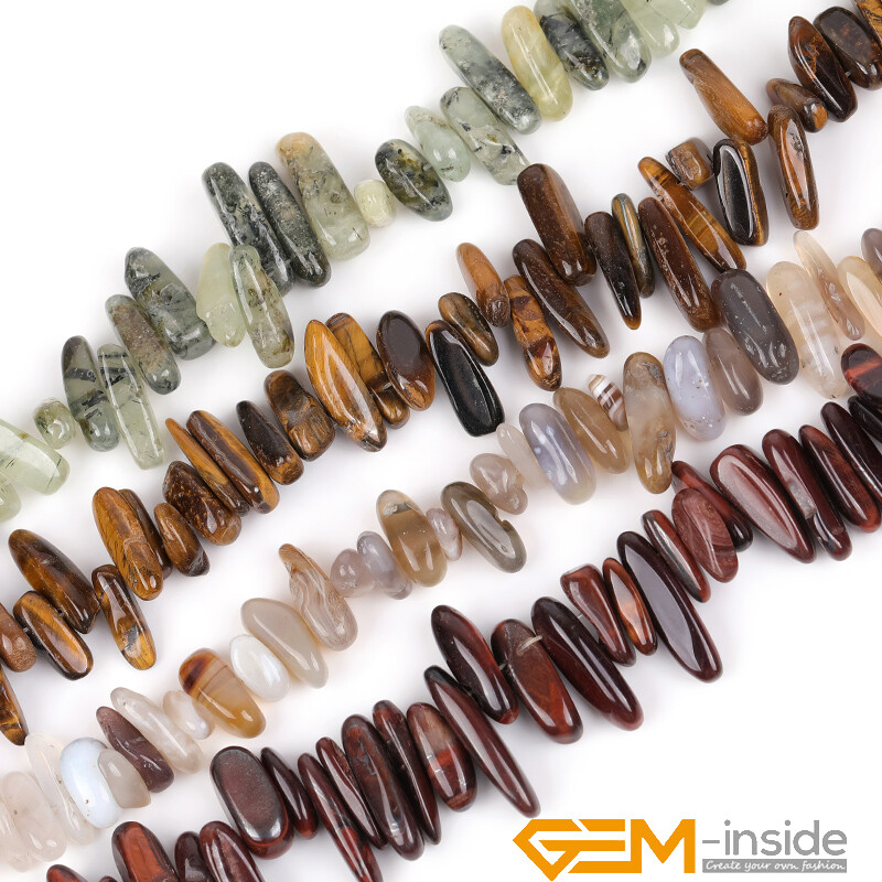 Natural Freeform Gemstone Sticks Spike Chips Beads For Jewellery Making 15″ AU