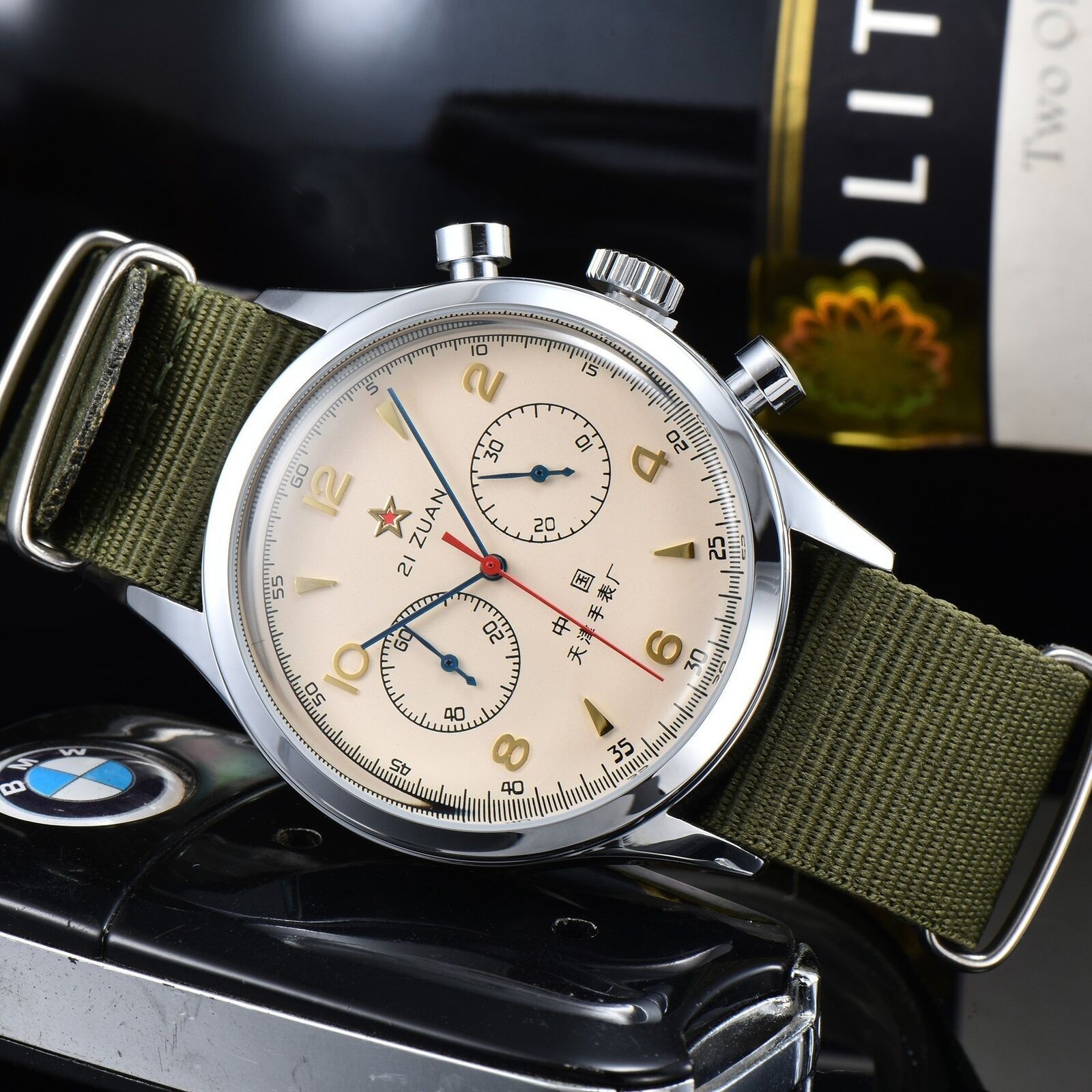 Seagull 1963 Quartz Sapphire Chronograph Watch 40mm Waterproof Luminescent