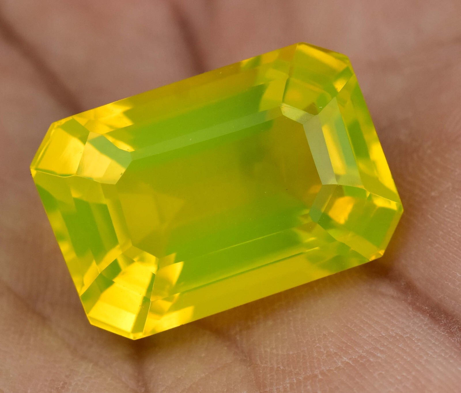 30.55 Ct Natural NEON Yellow Opal Certified Flawless Unheated Loose Gemstone
