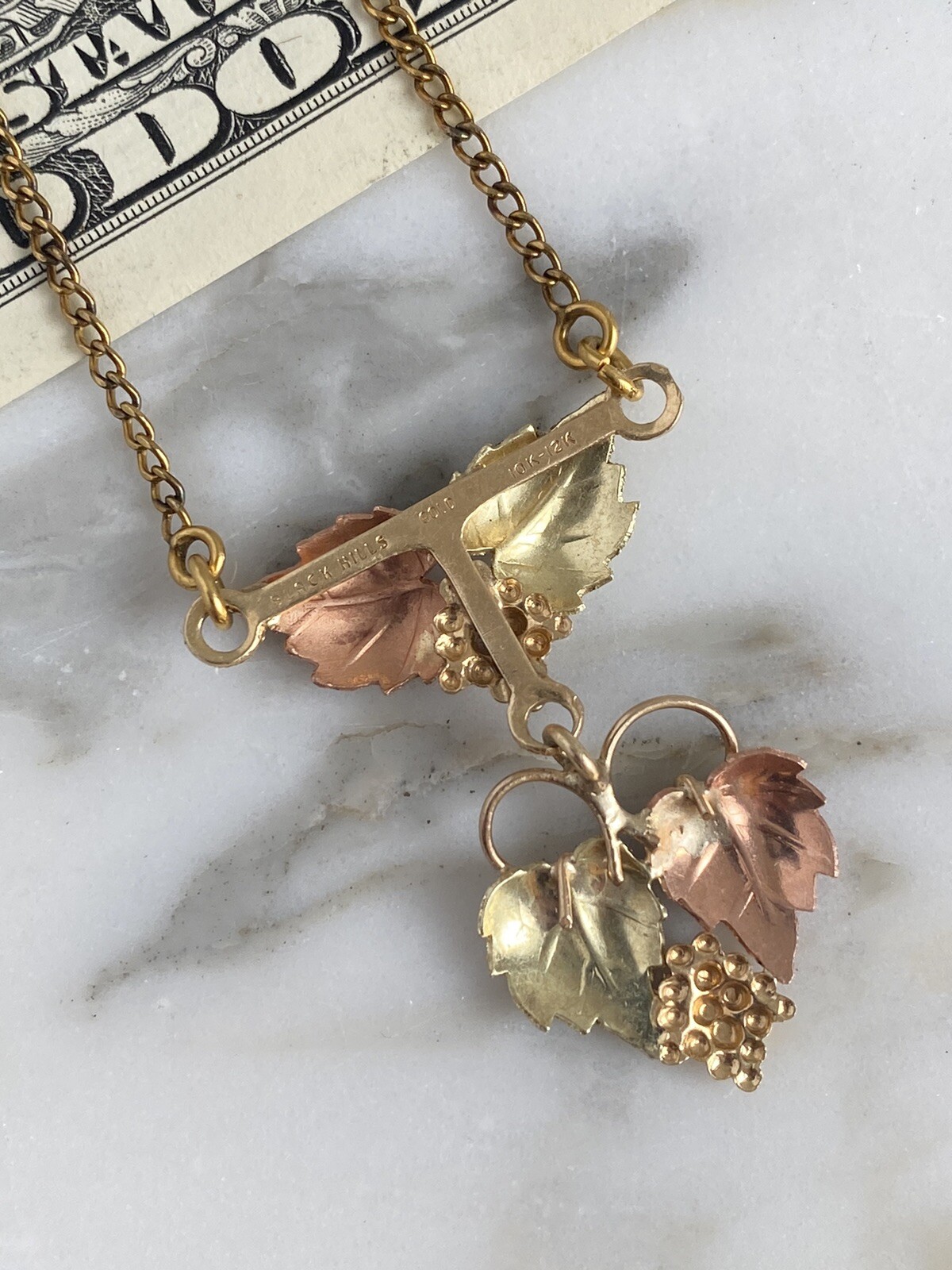 Vintage 10K 12K BLACK HILLS GOLD Co Lavalier/Necklace/Pendant 16″ – 2.8g – bhgp3