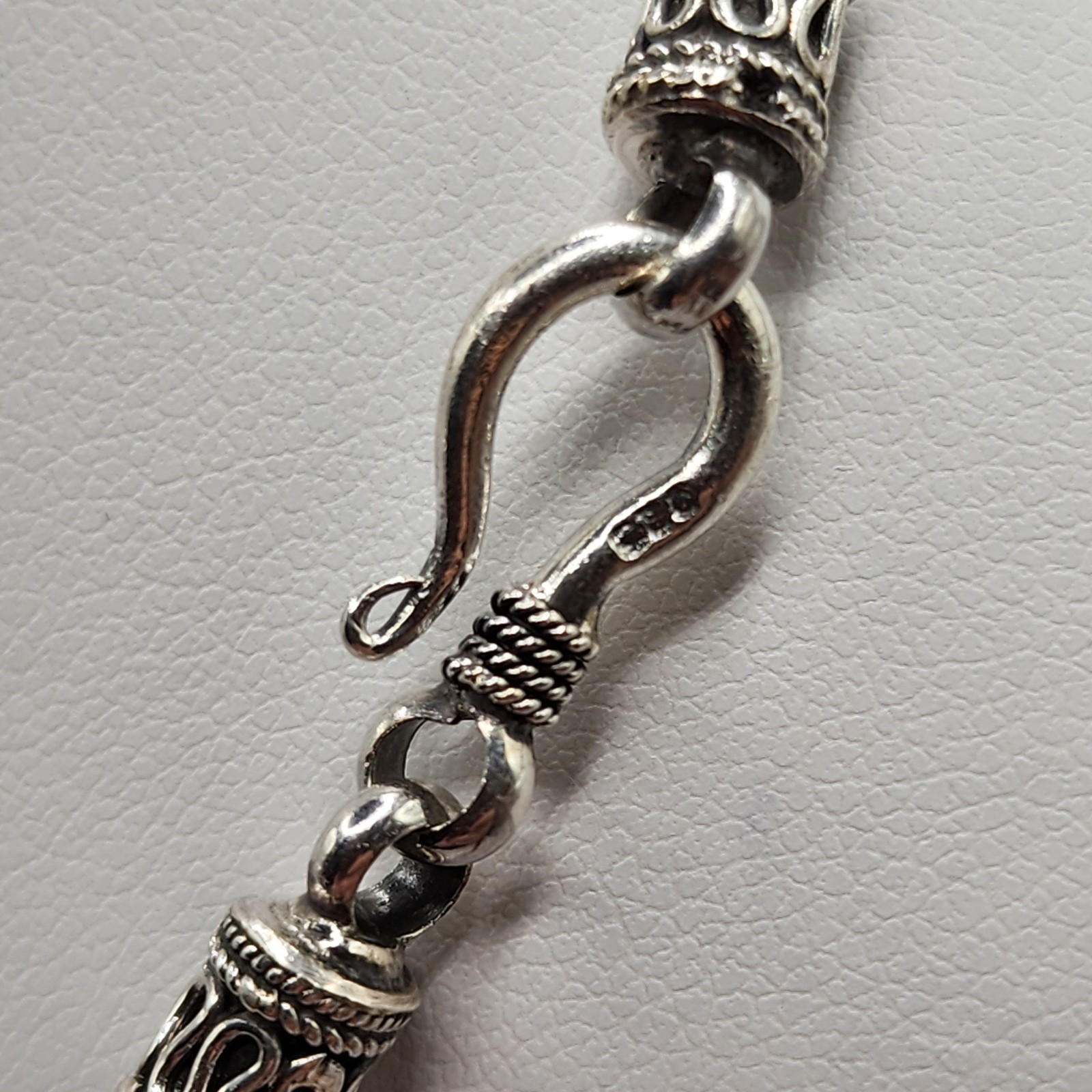 925 NEW Sterling Silver Oxidized Bali Foxtail Chain 18″ 2.5mm Width