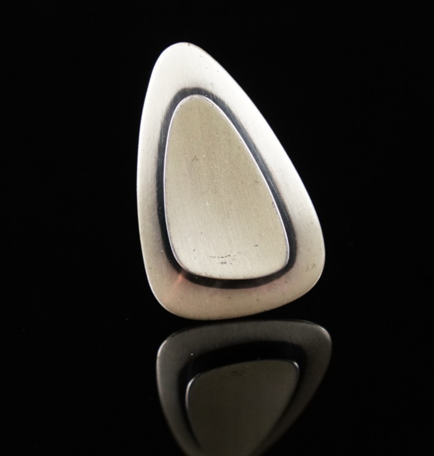 Otto Robert Bade Sterling Silver Sculptural Modernist Brooch Pin