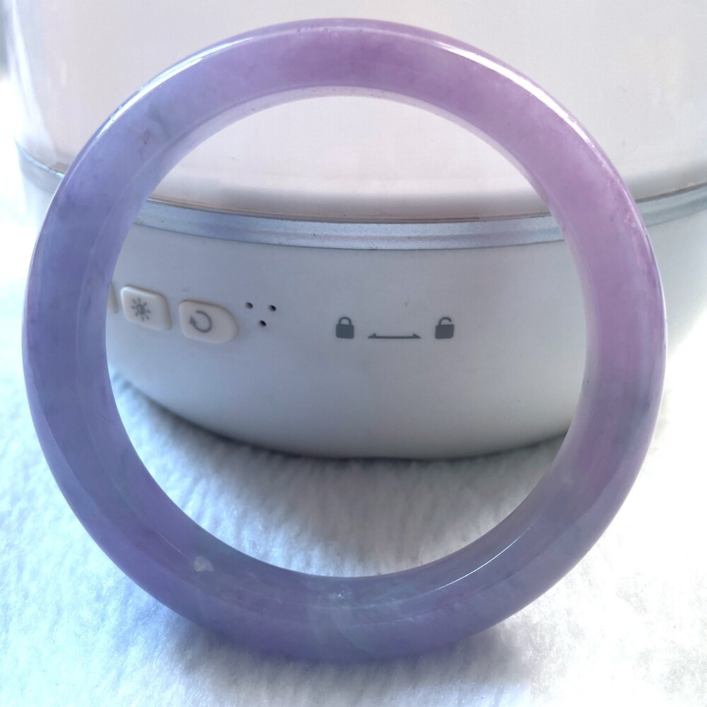Certified Grade A Lavender 57-58mm Natural Burma Jade jadeite Bangle Bracelet