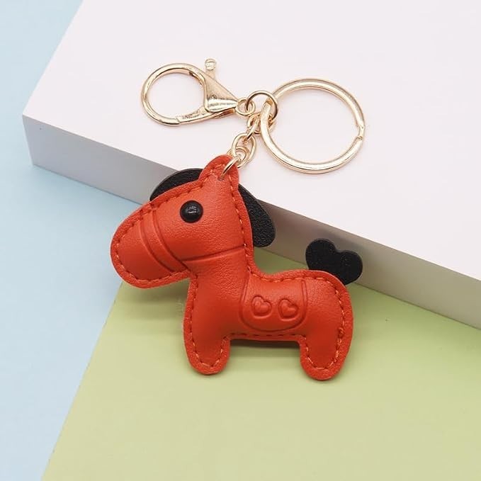 Puffed Horse Pull Charm/Key Ring For Zippers, Purses, Luggage, Schoolbag