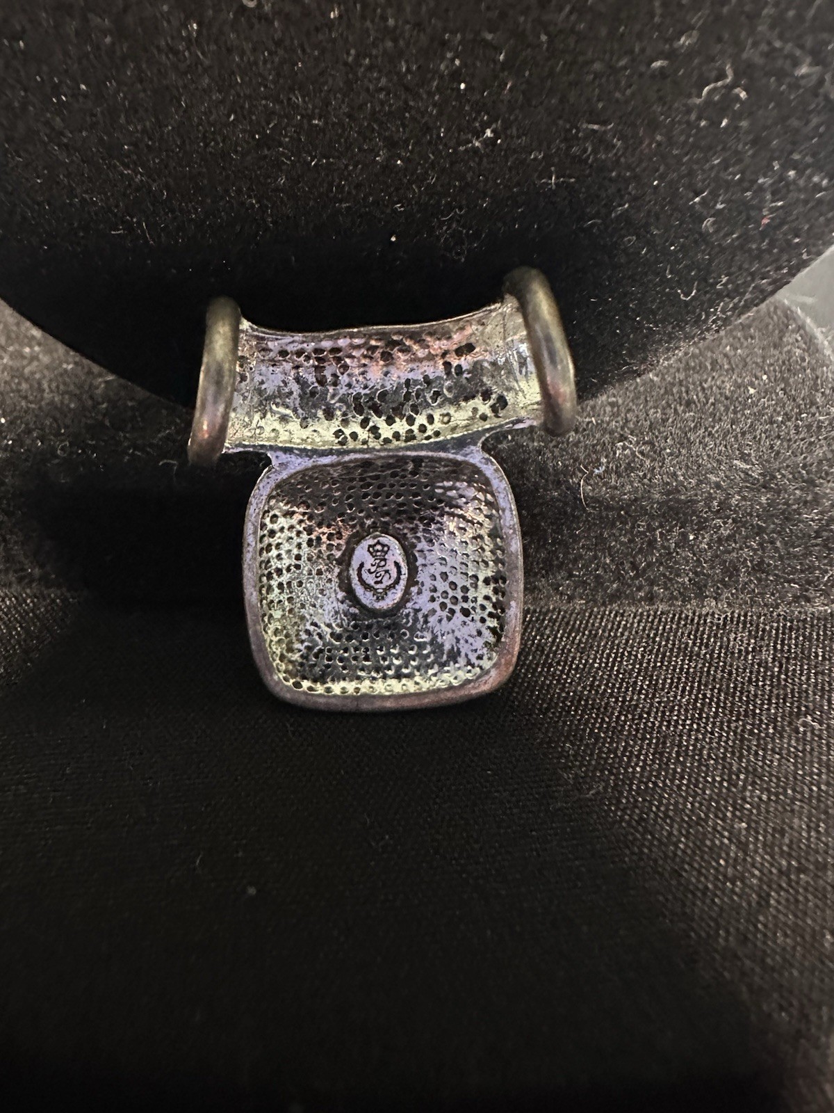 Premier Designs Vintage Square Silver Tone Slide Pendant