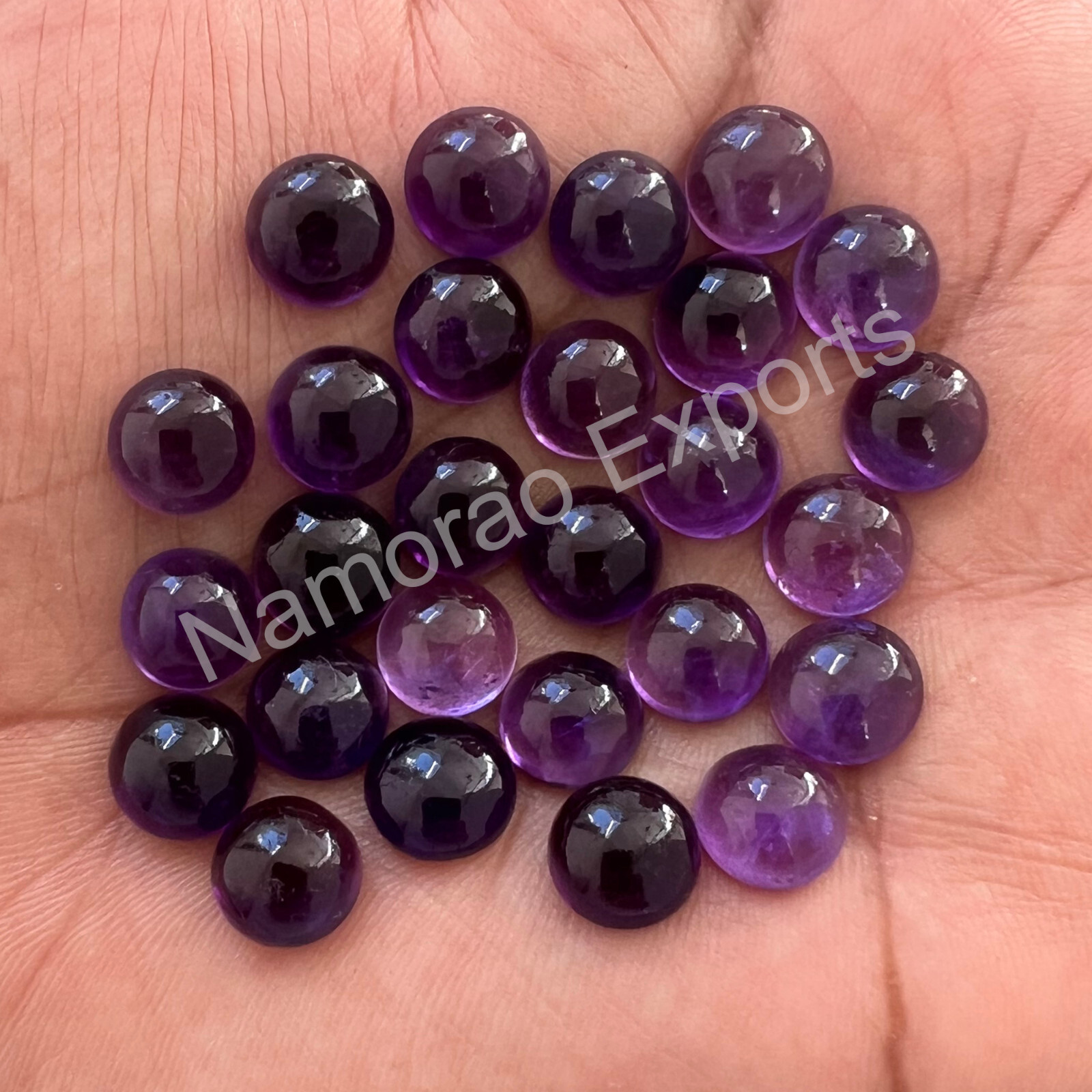 Natural Amethyst Round 3 mm to 20 mm Cabochon Loose Gemstone Lot
