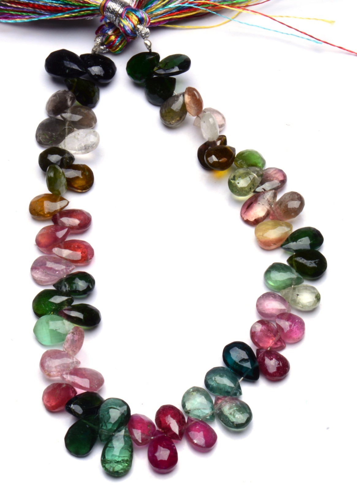 Super Quality Natural Gem Tourmaline 8x6MM Approx. Faceted Pear Shape Briolettes