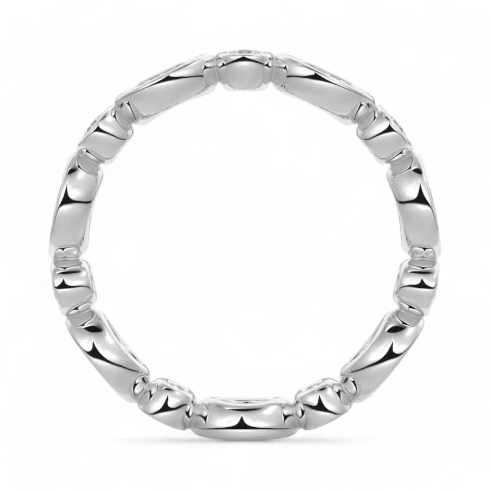 2.5Ct Marquise Cut Natural Diamond Real 18K White Gold Luxury Eternity Band Ring