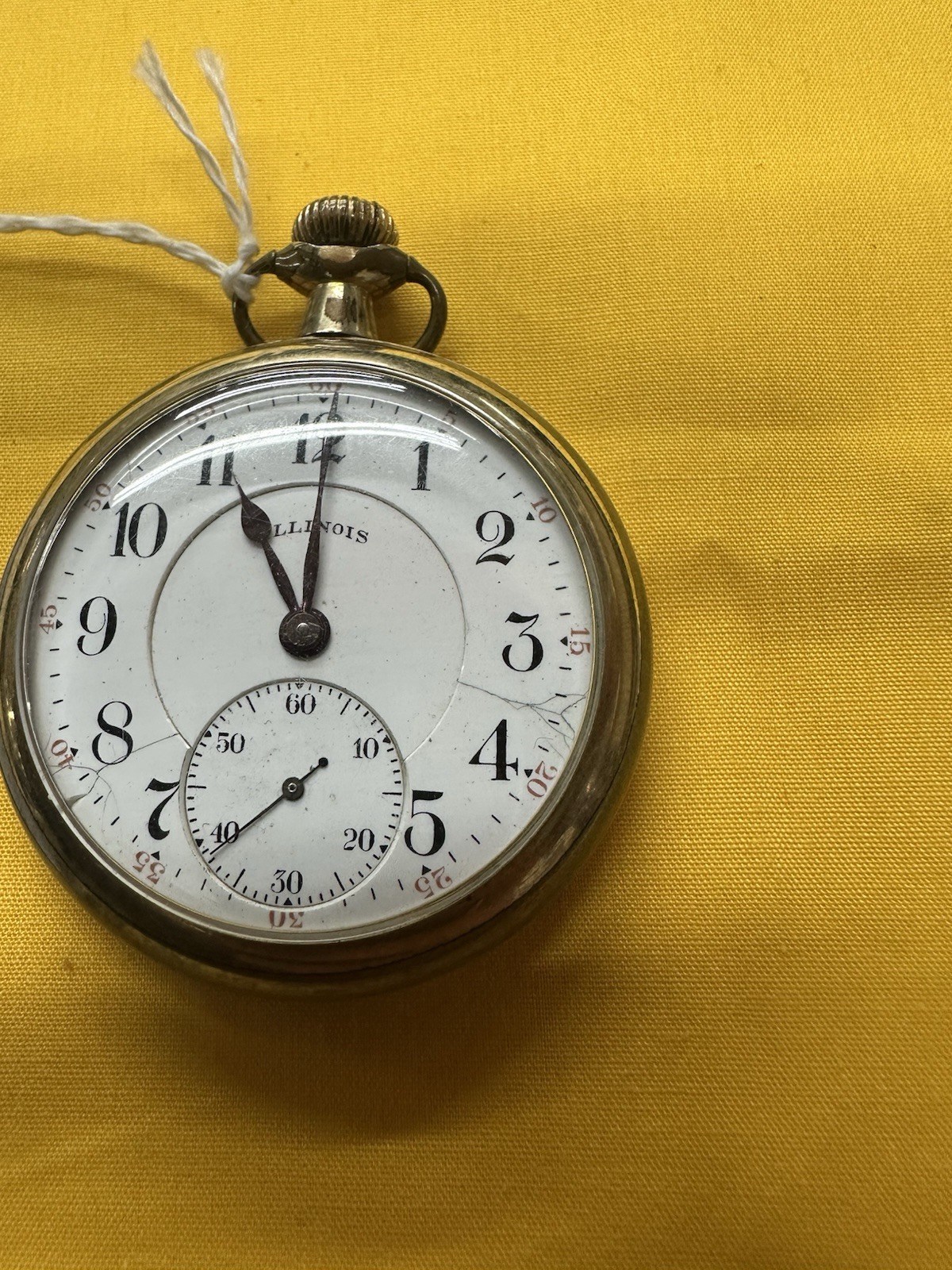 Illinois Grade 706 Model 9 16s 19j Double Roller 1921 Picket Watch RUNS