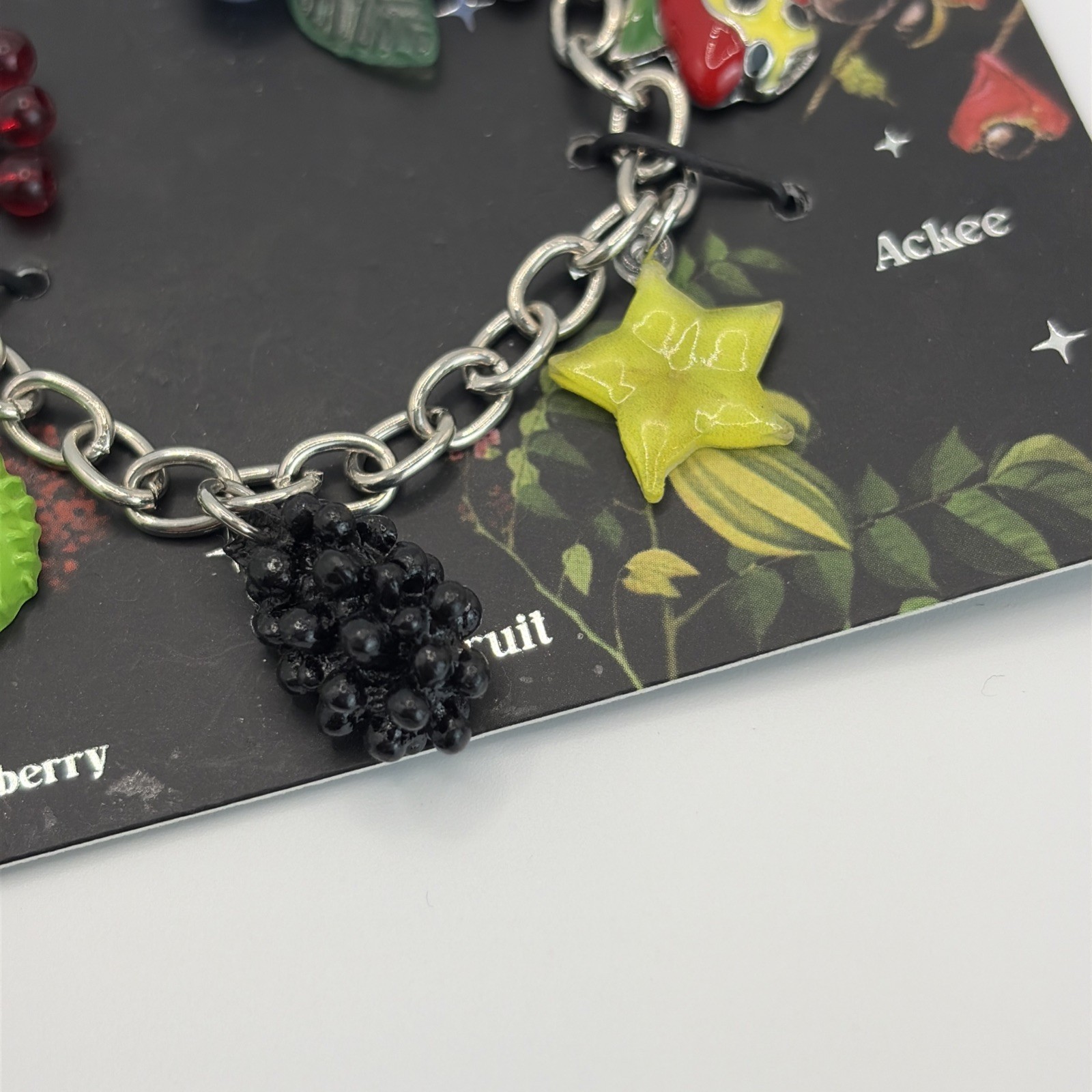 New Thorn & Fable Hot Topic Bracelet Poisonous Fruits Chain Charm Emo Scary
