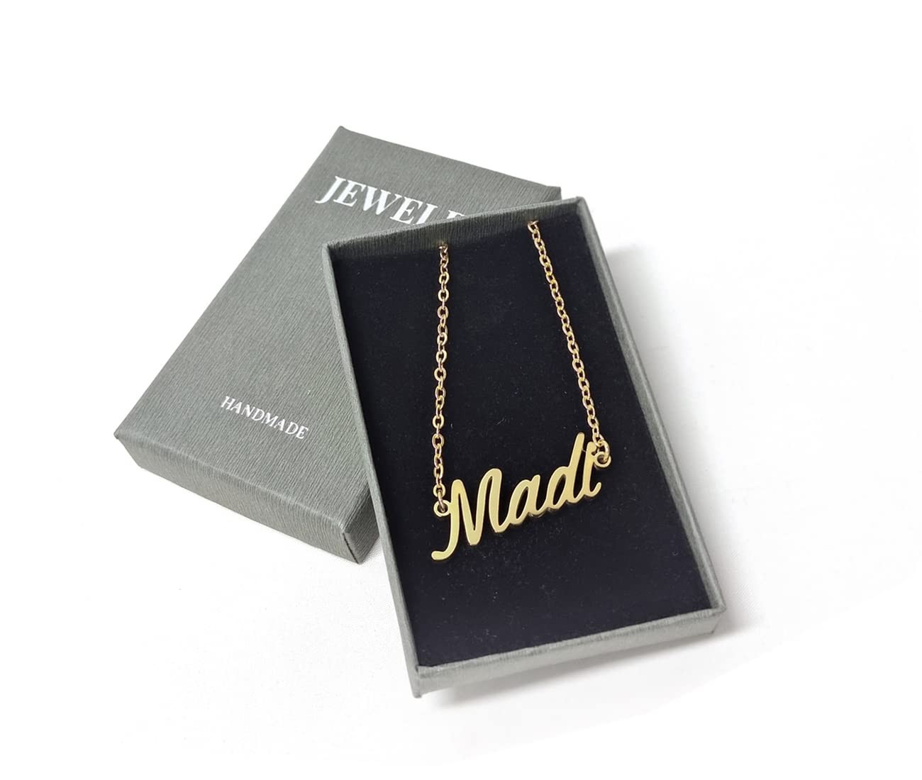 18k Gold Plated Liv Name Necklace Womens Nameplate Charm Necklaces Stainless Ste