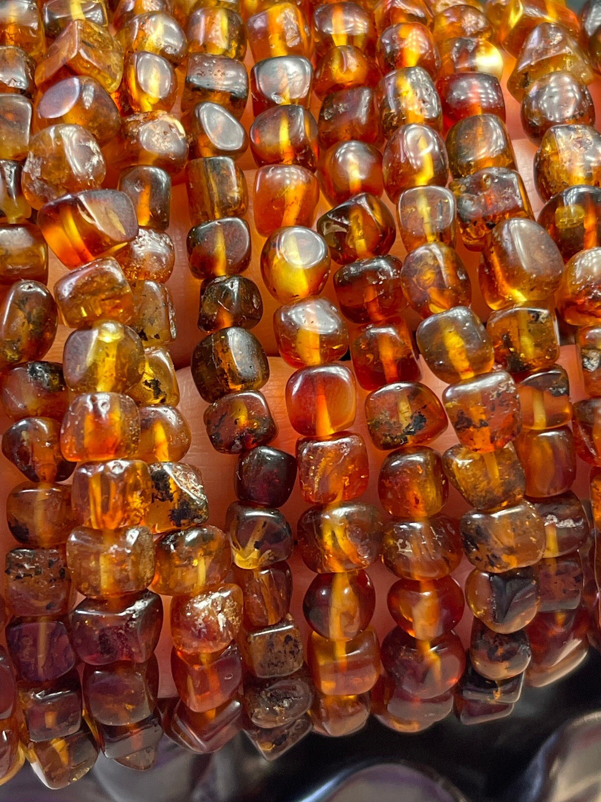 Baltic Amber Bracelet 2 Pieces Set Flower Amber Healing Stone Crystal Gemstone
