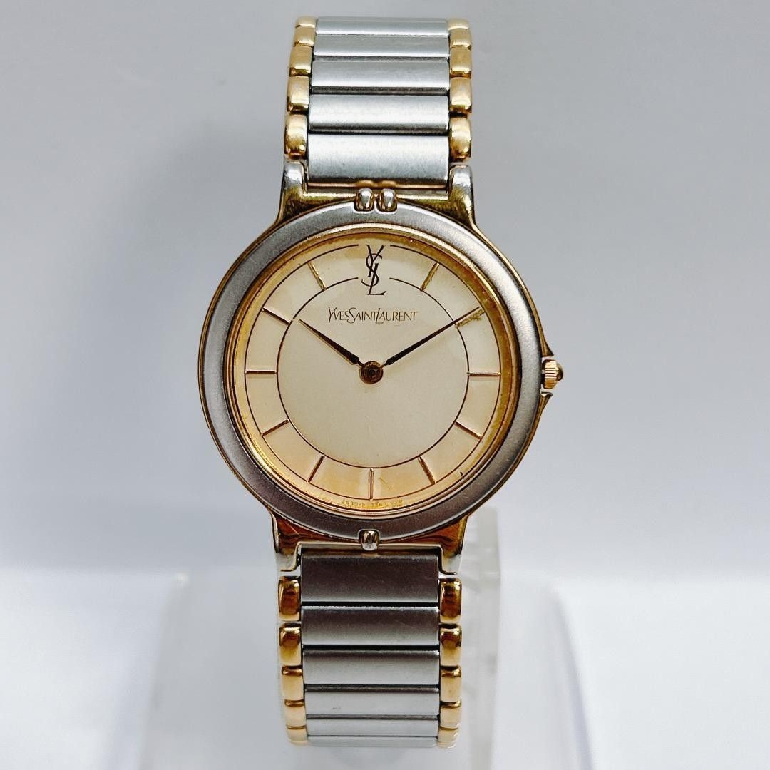 Yves Saint Laurent Ladies Watch Working 00s 4620 E62267 YSL Gold Dial Quartz