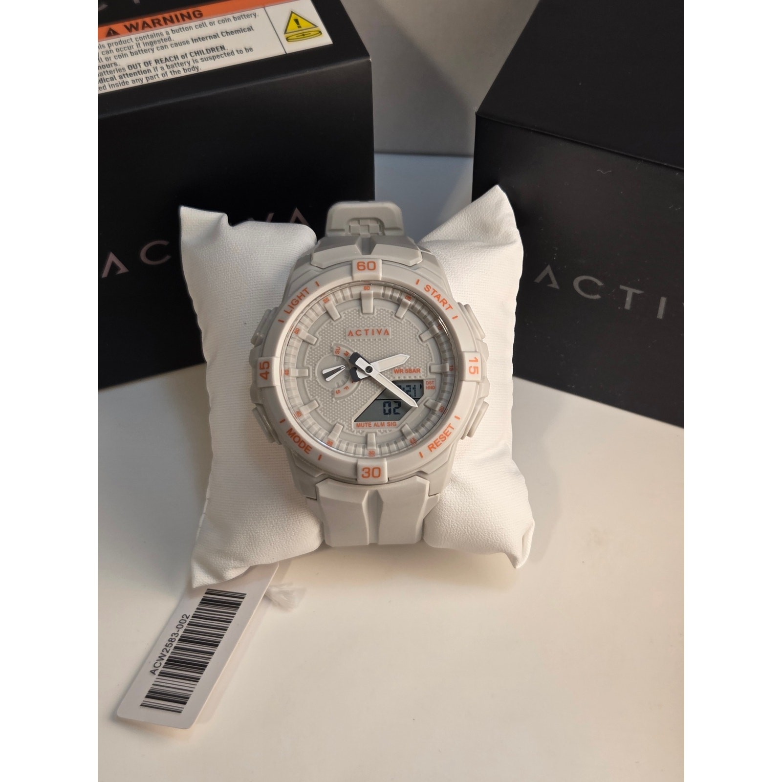 Activa X Invicta ACW2583-002 Digital Essentials White Sport Watch 53mm NIB