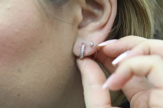 2Ct Round Simulated Diamond Huggie/Hoop Stunning Earring 14k White Gold Plated