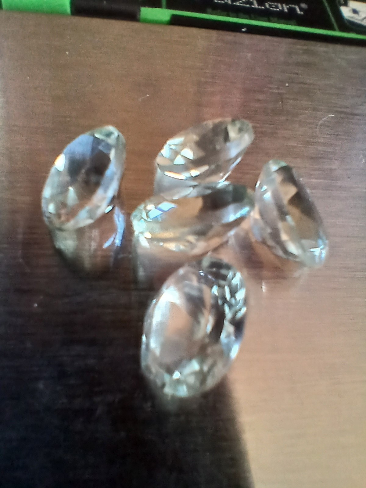 Assorted Gemstones Oval Cut, White/Colorless, Transparent, 5pcs, ~12x9mm