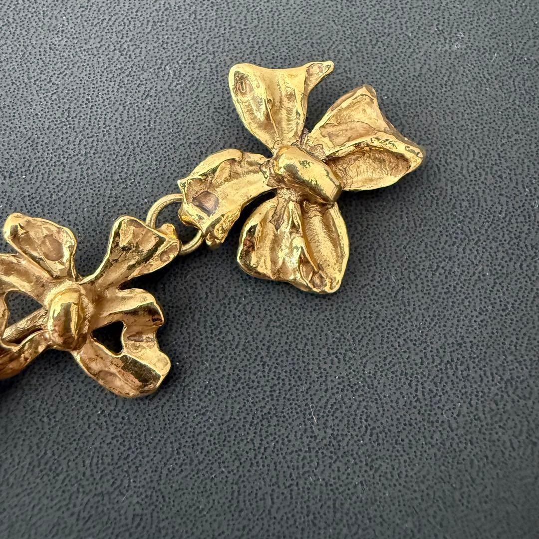 Yves Saint Laurent Vintage Ribbon Motif Bracelet Yellow Gold Women’s Jewelry JPN
