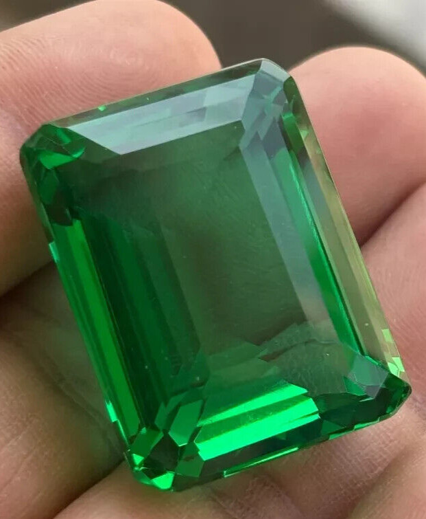 AAA+ Natural Green Emerald Colombia 7.40 Ct. Emerald Cut Loose Gemstone Gift