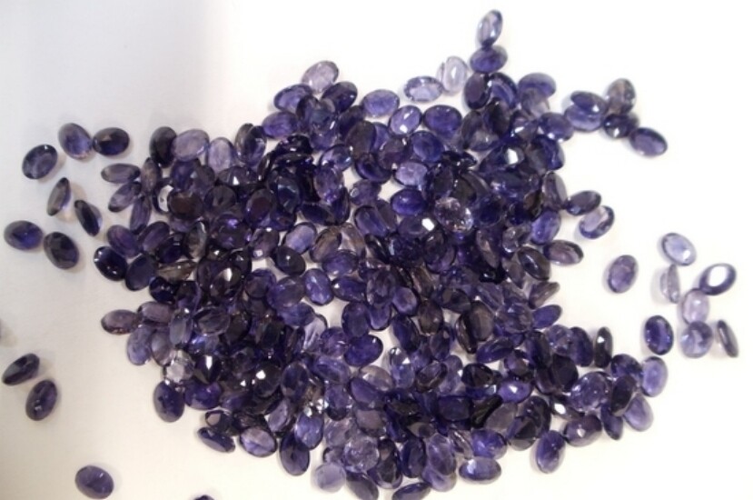 IOLITE 7 x 5 MM OVAL CUT COMMERCIAL GRADE 2 PIECE SET ALL NATURAL