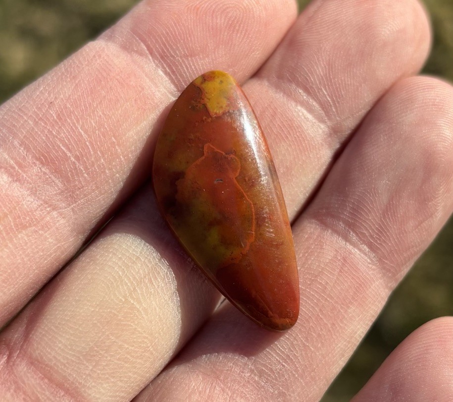 Wire Wrapping San Rafael Jasper Cabochon Red Yellow Beautiful Material