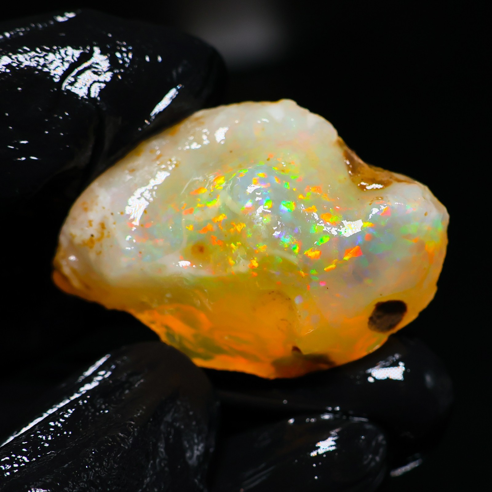 Natural Ethiopian Welo Opal Rough 51.30 Ct Gemstone – Bright Play of Color Fire