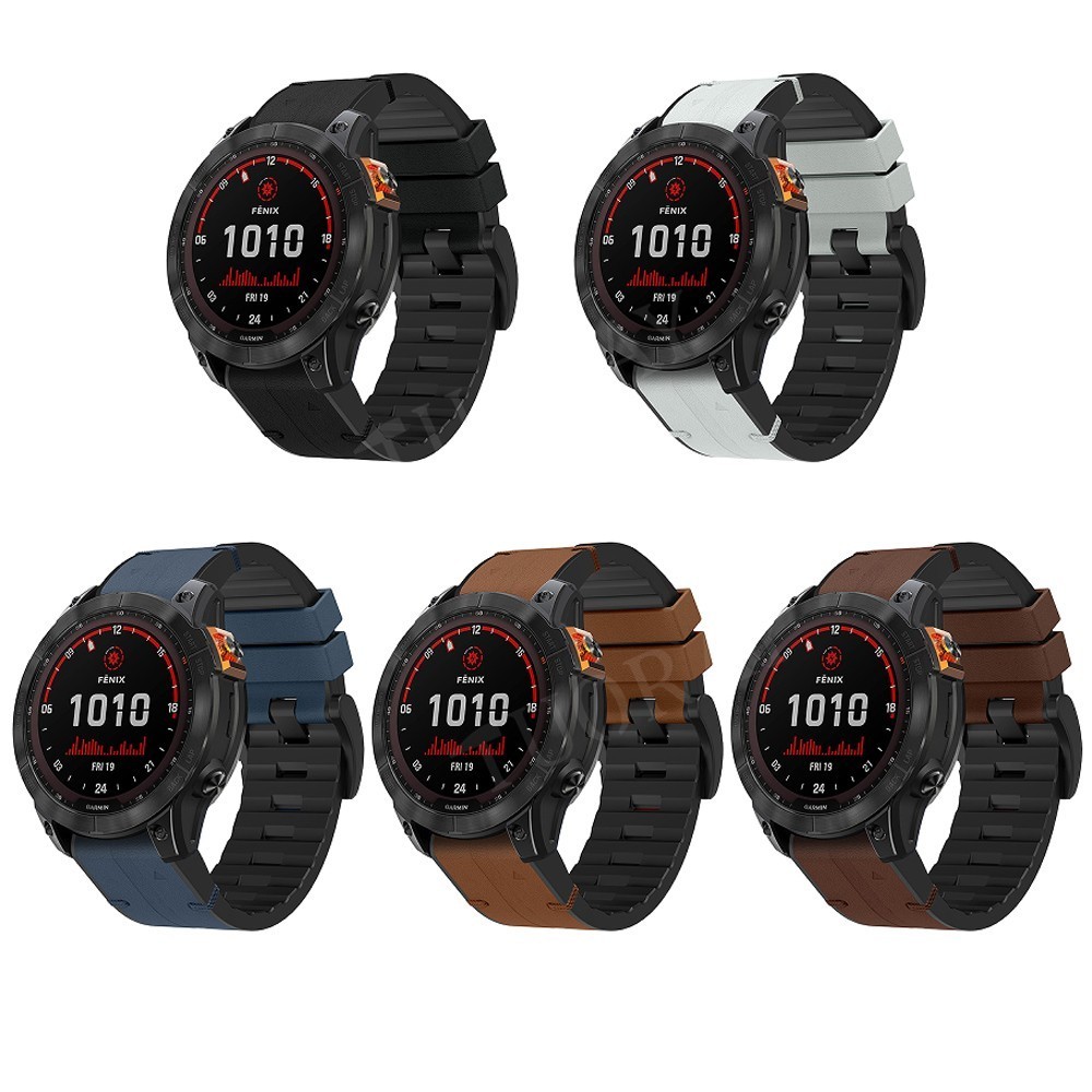 Silicone Leather Band Strap For Garmin Watch Fenix 8 E 7X 7 6X 6 5 5X Enduro 3 2