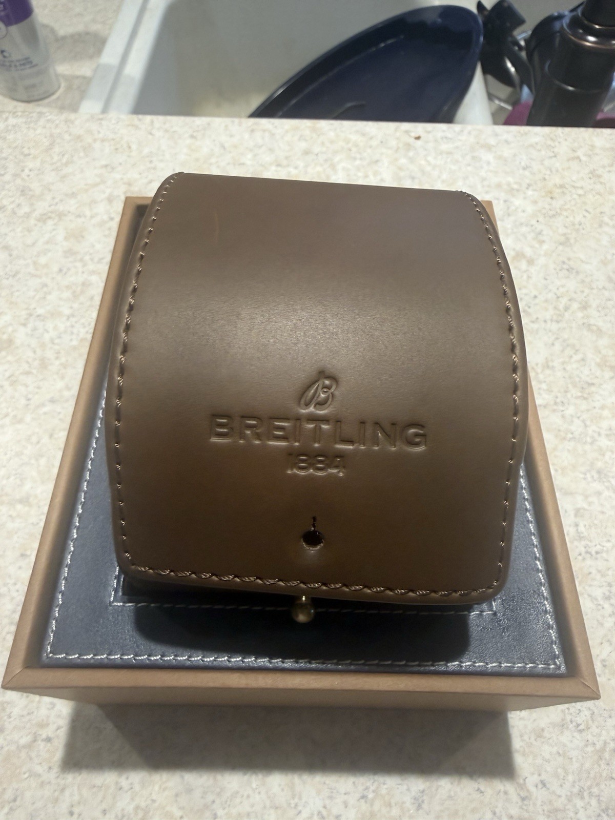 Breitling Transocean Day-Date A45310 Black Dial — Runs Perfectly — Dial is Loose