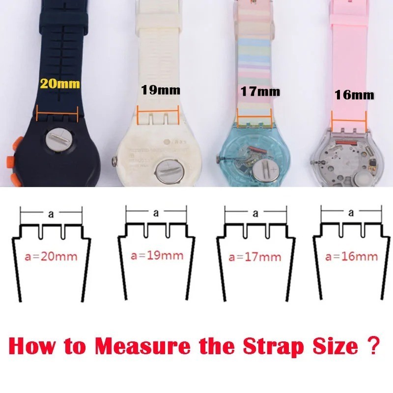 Wrist Watch Band Strap For Swatch 16mm 17mm 19mm 20mm Rubber Silicone Watchband