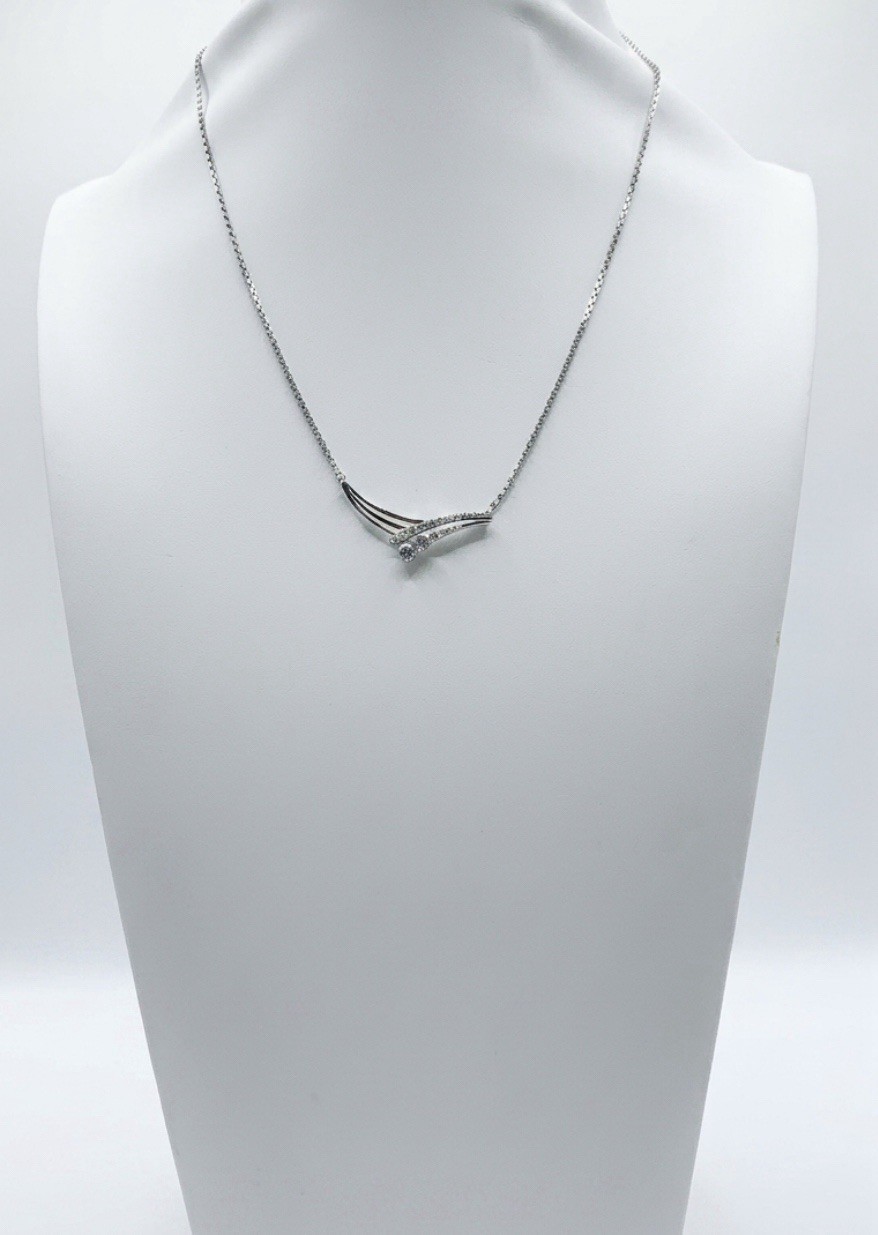 Vtg Swedish Modernist Sterling Silver Quartz Necklace 6.46g EVIR 925 XRF Tested